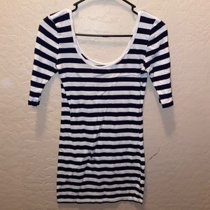 Navy blue striped dress